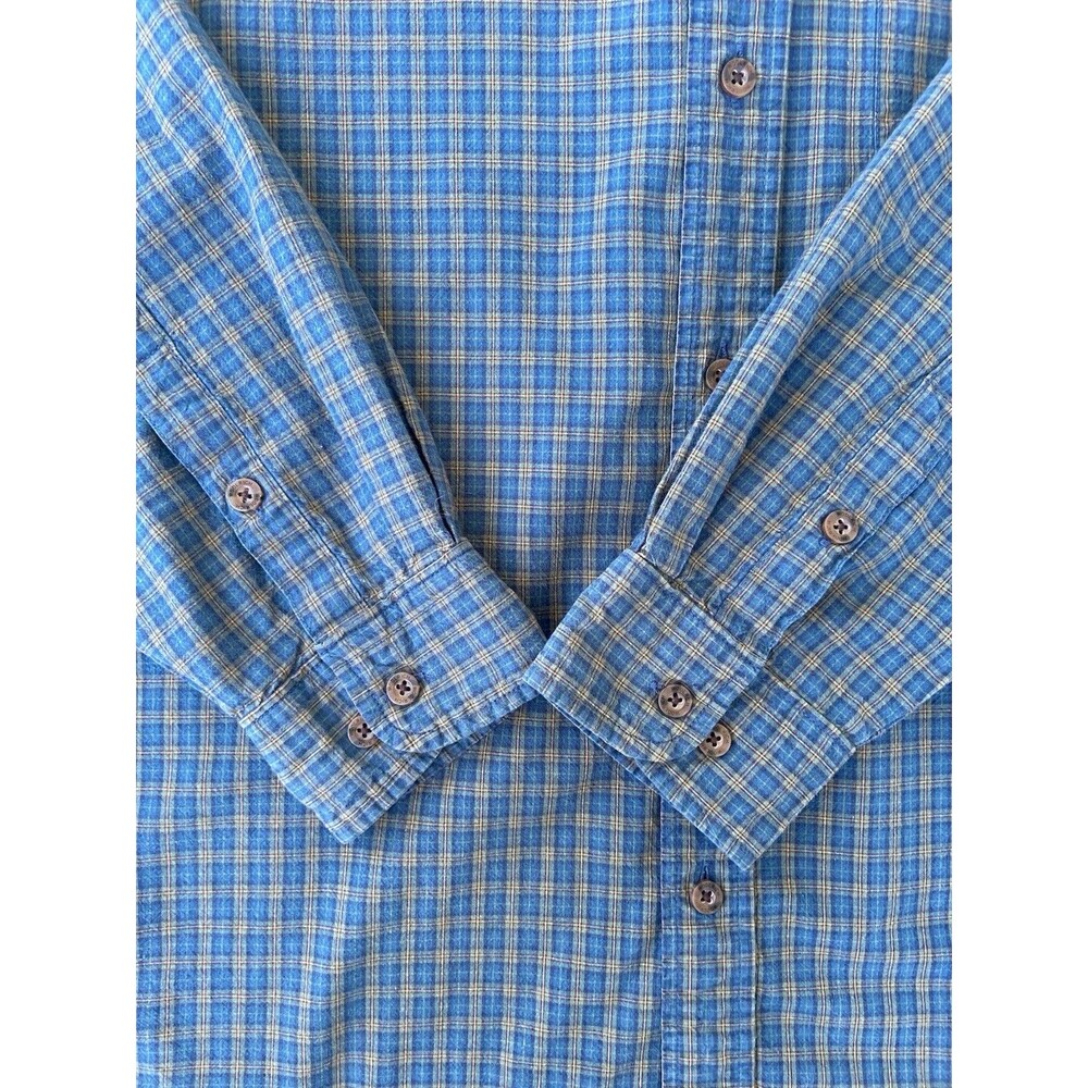 Woolrich Men’s Plaid 100% Cotton Green Long Sleeve Button Down Shirt Size Large - Picture 10 of 13